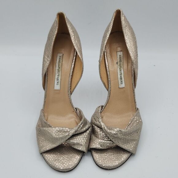 Diane von Furstenberg Leather D'Orsay peep toe heels - Picture 1 of 8